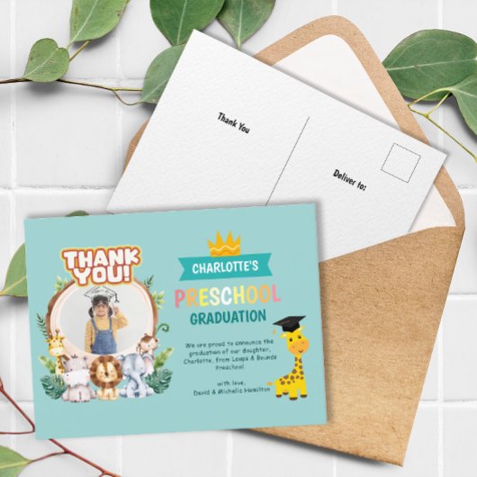 Carte Postale Merci d'obtention du diplôme de l'école maternelle