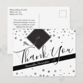 Carte Postale Merci d'obtention du diplôme Toute année Noir et B (Devant / Derrière)