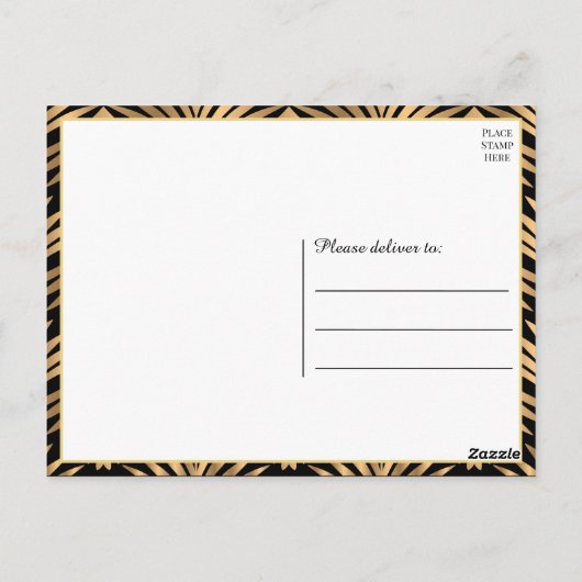 Carte Postale Merci d'or noir Gatsby Mariage Art déco noir (Dos)