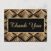 Carte Postale Merci d'or noir Gatsby Mariage Art déco noir (Devant)