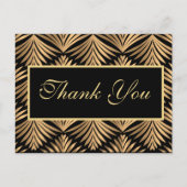 Carte Postale Merci d'or noir Gatsby Mariage Art déco noir (Devant)