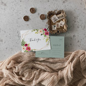 Carte Postale Merci doré géométrique de verdure avec une touche 