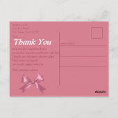 Carte Postale Merci douche bébé fille (Dos)