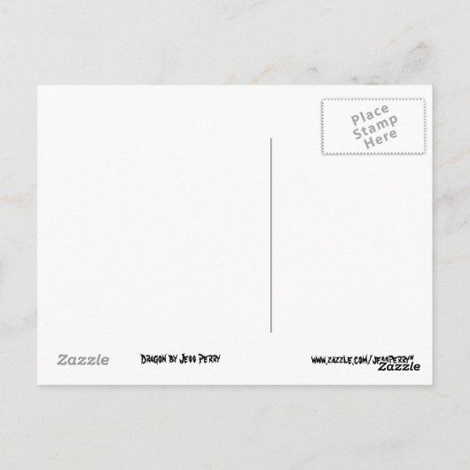 Carte postale "Merci" dragon (Dos)