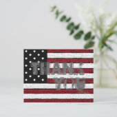 Carte postale Merci drapeau américain (gris) (Debout devant)