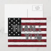 Carte postale Merci drapeau américain (gris) (Devant / Derrière)