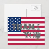 Carte postale Merci drapeau américain (gris) (Devant / Derrière)