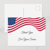 Carte Postale Merci Drapeau Américain Pour Votre Service (Devant / Derrière)