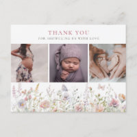 Merci du Baby shower de de Fleur sauvage de resso