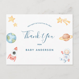 Carte Postale Merci du Baby shower des astronautes spatiaux