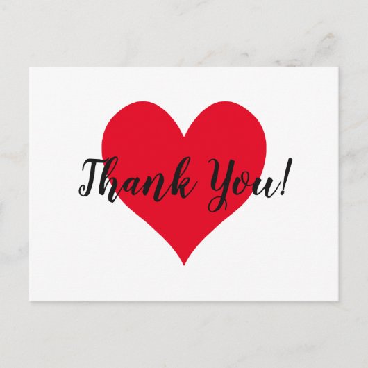 Carte Postale Merci du coeur rouge (Devant)