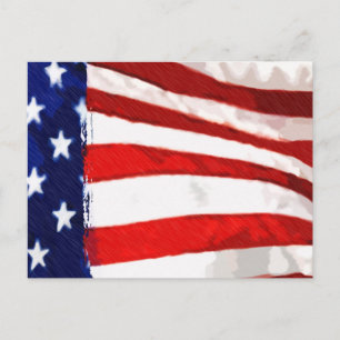 Carte Postale Merci du drapeau américain