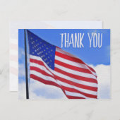 Carte Postale Merci du drapeau américain (Devant / Derrière)