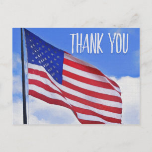Carte Postale Merci du drapeau américain