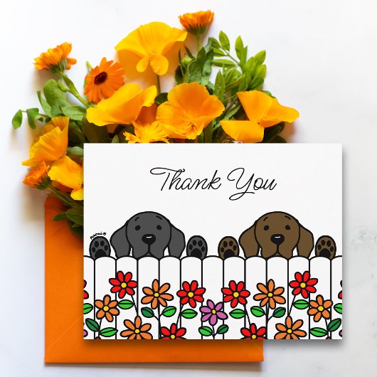 Carte postale Merci du duo de labrador vous regard