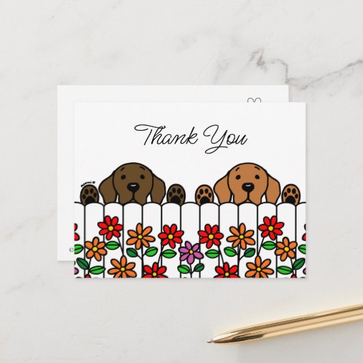 Carte postale Merci du duo de labrador vous regard (Devant/Arrière en situation)