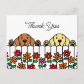 Carte postale Merci du duo de labrador vous regard (Devant)
