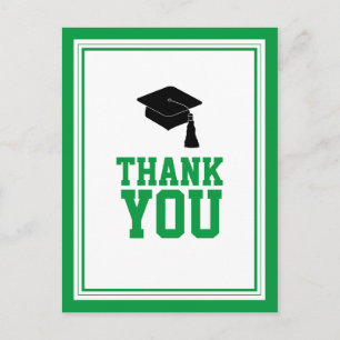 Carte Postale Merci du Green and White Graduation Party