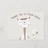 Carte postale Merci du nom du dessin de chat (Devant / Derrière)