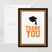 Carte Postale Merci du Parti de la graduation noire et orange (Devant / Derrière)