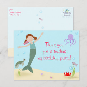 Carte Postale Merci du parti Miss Mermaid