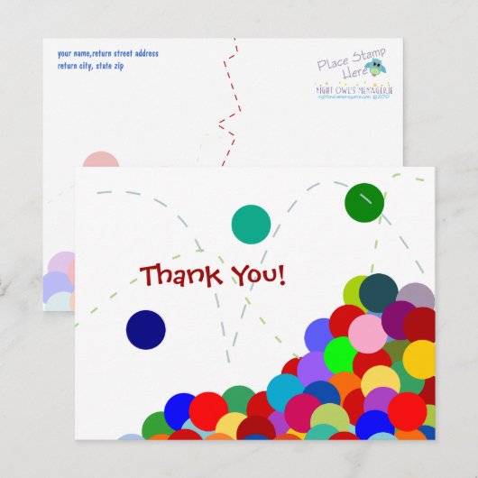 Carte postale Merci du Parti rebondissant (Devant / Derrière)