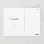 Carte Postale Merci du premier anniversaire du bébé garçon Photo (Dos)