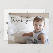 Carte Postale Merci du premier anniversaire du bébé Photo (Devant / Derrière)