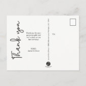 Carte Postale Merci du premier anniversaire du bébé Photo (Dos)