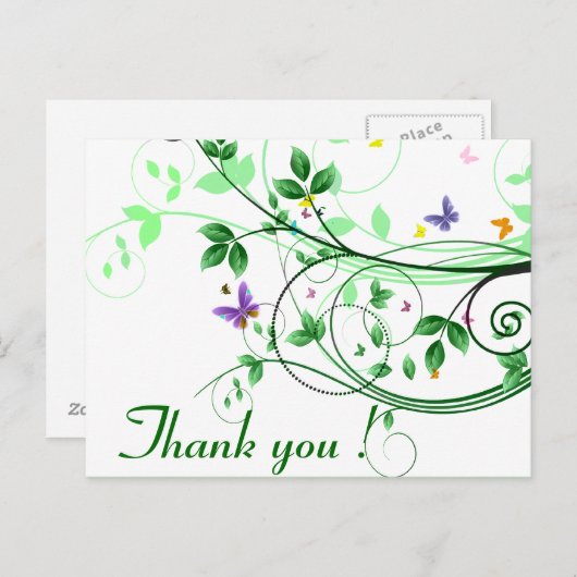 Carte Postale Merci du printemps (Devant / Derrière)