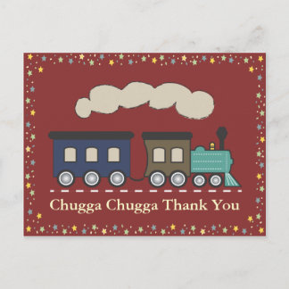 Carte postale Merci du train - Rouge