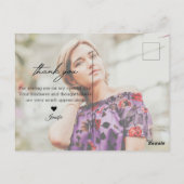 Carte Postale merci écriture manuscrite moderne 2 photos remise  (Dos)