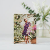 Carte Postale merci écriture manuscrite moderne 2 photos remise (Debout devant)