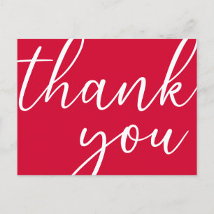 Carte Postale Merci écriture moderne rouge cerise pour anniversa