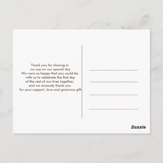 Carte postale Merci Elegant Chic Photo (Dos)