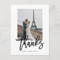 Merci élégant de mariage avec la photo