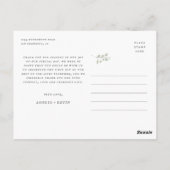 Carte Postale Merci Elégant Mariage d'aquarelle de Terre verte (Dos)