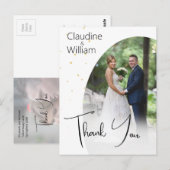 Carte Postale Merci Élégant Photo Chic Mariage moderne (Devant / Derrière)