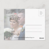 Carte Postale Merci Élégant Photo Chic Mariage moderne (Dos)
