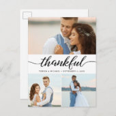 Carte Postale Merci élégant script mariage photo Merci (Devant / Derrière)