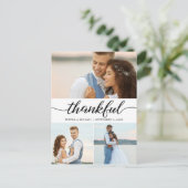 Carte Postale Merci élégant script mariage photo Merci (Debout devant)