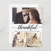 Carte Postale Merci élégant script mariage photo Merci (Devant / Derrière)