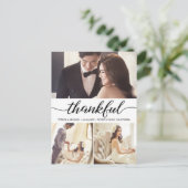 Carte Postale Merci élégant script mariage photo Merci (Debout devant)