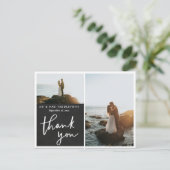 Carte Postale Merci Elegant Script Tableau Mariage Photo (Debout devant)