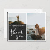 Carte Postale Merci Elegant Script Tableau Mariage Photo (Devant / Derrière)