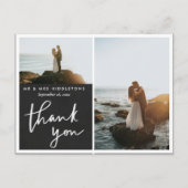 Carte Postale Merci Elegant Script Tableau Mariage Photo  (Devant)