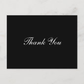 Carte Postale Merci Elegant Script Texte Noir et Blanc (Devant)
