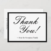 Carte postale "Merci !" élégante et glamour (Devant / Derrière)