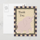 Carte postale Merci Elephant Cartoon (Devant / Derrière)
