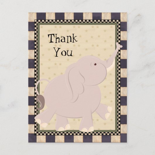Carte postale Merci Elephant Cartoon (Devant)